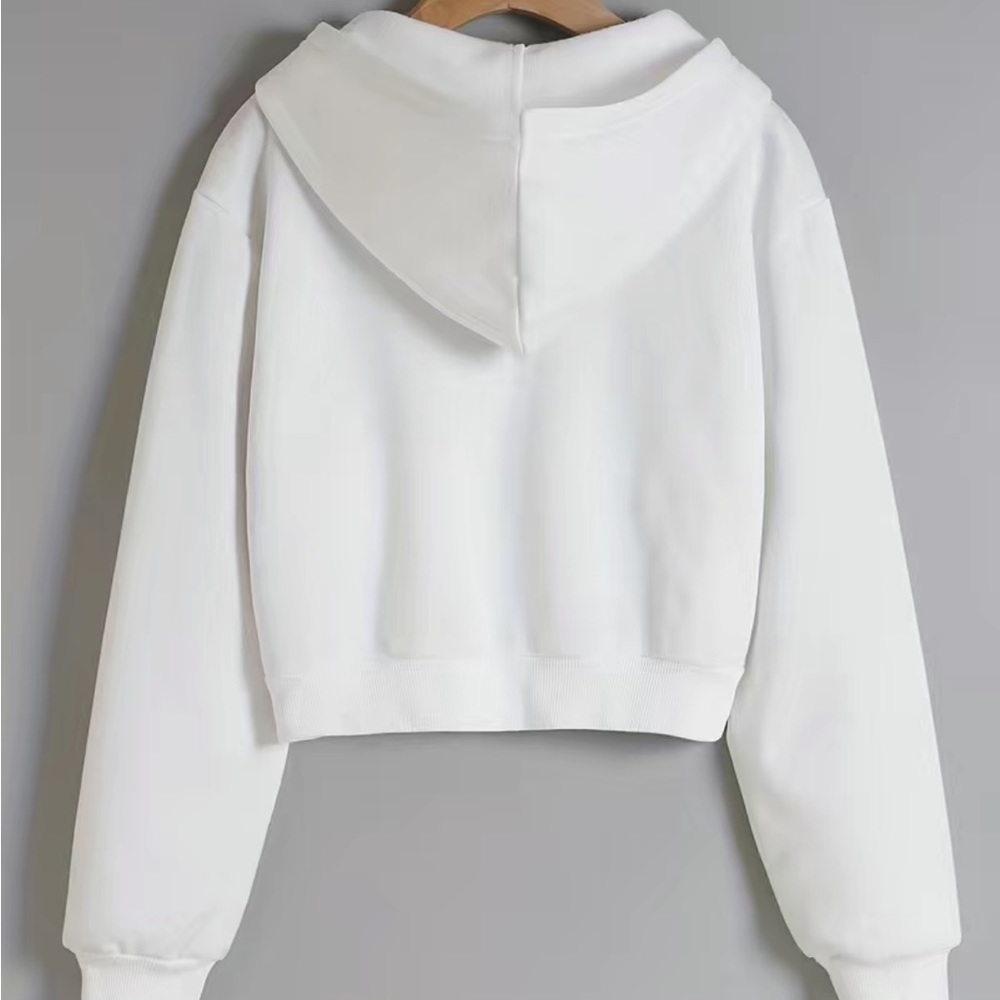 White crop zipper jacket
